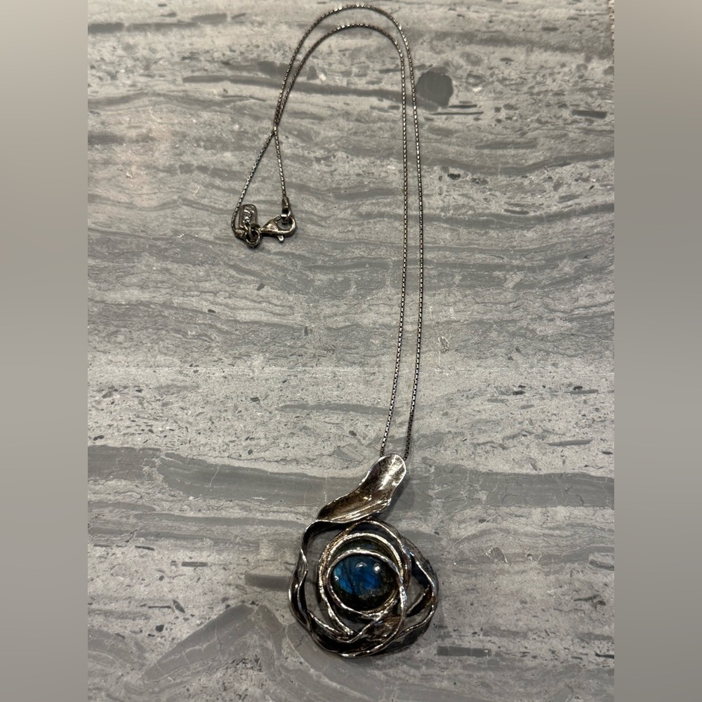 Shablool Didae Sterling 925 Silver Labradorite Pendant Necklace